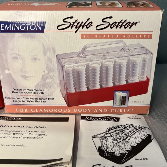Remington Other - VTG Remington Style Setter 20 Heated Hot Rollers  Hair Curlers Wax Core C-20 Box